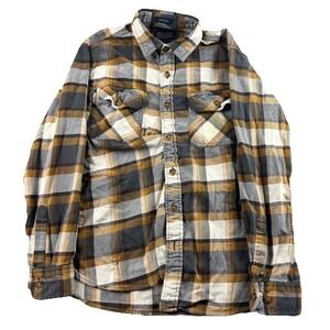 Pendleton Burnside Flannel‎ Mens M Plaid Double Pocket Long Sleeve Button Up